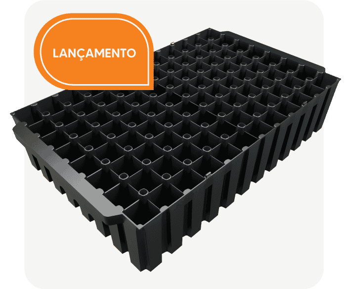 BANDEJA PLÁSTICA RÍGIDA 96 PARA PAPER POT DE 40MM