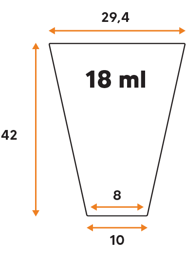 Imagem técnica RIGID PLASTIC TRAY 200/18 ML